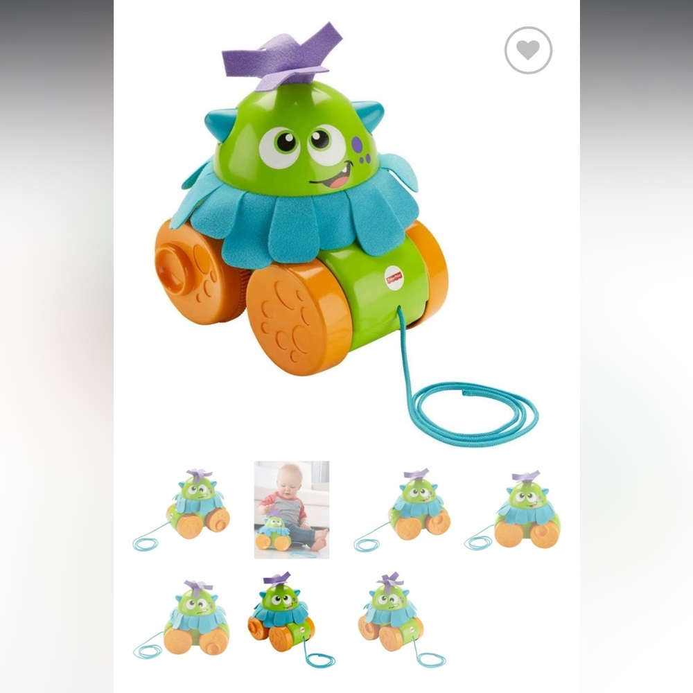 Fisher Price Walk & Whirl Monster - FHG01, Pull-Along Tactile Toy